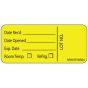 Label Paper Permanent Date Recd___ Date 1" Core 2 1/4"x1 Yellow 420 per Roll