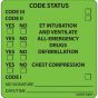 Label Paper Removable Code Status Code, 1" Core, 2 7/16" x 2 1/2", Fl. Green, 400 per Roll