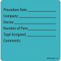 Label Paper Removable Procedure Date, 1" Core, 2 7/16" x 2 1/2", Blue, 400 per Roll