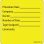 Label Paper Permanent Procedure Date, 1" Core, 2 7/16" x 2 1/2", Yellow, 400 per Roll