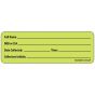 Label Paper Removable Full Name DOB Or, 1" Core, 2 15/16" x 1", Fl. Chartreuse, 333 per Roll