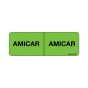 Label Paper Removable AMICAR: AMICAR, 1" Core, 2 15/16" x 1", Fl. Green, 333 per Roll