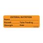 Label Paper Removable Enteral Nutrition, 1" Core, 2 15/16" x 1", Fl. Orange, 333 per Roll