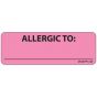 Label Paper Removable Allergic To:, 1" Core, 2 15/16" x 1", Fl. Pink, 333 per Roll