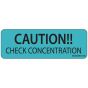 Label Paper Removable Caution!! Check, 1" Core, 2 15/16" x 1", Blue, 333 per Roll