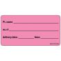 Label Paper Removable Pt. Name M.r.#, 1" Core, 2 15/16" x 1", 1/2", Fl. Pink, 333 per Roll