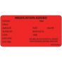 Label Paper Permanent Medication Added, 1" Core, 2 15/16" x 1", 1/2", Fl. Red, 333 per Roll