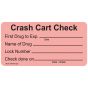 Label Paper Permanent Crash Cart Check 1" Core 2 15/16"x1 1/2" Fl. Red 333 per Roll