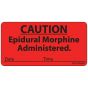 Label Paper Permanent Caution Epidural 1" Core 2 15/16"x1 1/2" Fl. Red 333 per Roll