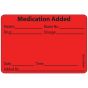 Label Paper Permanent Medication Added, 1" Core, 2" 15/16" x 2, Fl. Red, 333 per Roll