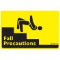 Label Paper Permanent Fall Precautions 1" Core 4"x2 5/8" Yellow 375 per Roll