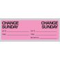 IV Label Paper Permanent Change Sunday 1" Core 2 15/16"x1 Fl. Pink 500 per Roll