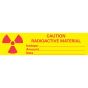 Hazard Tape (Removable) Caution Radioactive 3/4" x500" 167 Imprints per Roll - Yellow