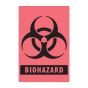 Hazard Label (Paper, Permanent) Biohazard 3"x2" Fluorescent Red - 500 Labels per Roll