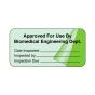 Label Self-Laminating Paper Removable Approved For Use 1-1/2" Core 2" x 1" Fl. Green, 1000 per Roll