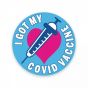 Covid Vaccine Label "I Got My Covid Vaccine" 2" Circle, Light Blue, 250 per Roll