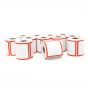 Direct Thermal Label, Epic Compatible, Paper, 2" x 2-3/16", White with Red, 3/4" Core, 200 per roll, 12 roll per box