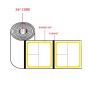 Direct Thermal Label, Epic Compatible, Paper, 2" x 1-15/16", Yellow Border, 3/4" Core, 225 per roll