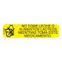 Communication Label (Paper, Permanent) No Tome Leche O 1 9/16" x 3/8" Yellow - 500 per Roll, 2 Rolls per Box