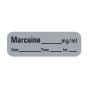 ANESTHESIA LABEL WITH DATE, TIME, AND INITIAL PAPER PERMANENT MARCAINE MG/ML 1" CORE 1 1/2" X 1/2" GRAY 600 PER ROLL