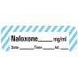 Anesthesia Label with Date, Time & Initial (Paper, Permanent) Naloxone mg/ml 1 1/2" x 1/2" White with Blue - 600 per Roll