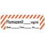 Anesthesia Label with Date, Time & Initial (Paper, Permanent) Flumazenil mg/ml 1 1/2" x 1/2" White with Fluorescent Red - 600 per Roll