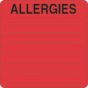 Label Paper Removable Allergies: 2 1/2" x 2 1/2", Fl. Red, 500 per Roll