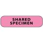 Label Paper Removable Shared Specimen, 1" Core, 1 7/16" x 3/8", Fl. Pink, 666 per Roll