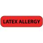 Label Paper Permanent Latex Allergy, 1" Core, 1 7/16" x 3/8", Fl. Red, 666 per Roll