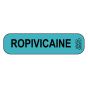 Label Paper Removable Ropivicaine, 1" Core, 1 7/16" x 3/8", Blue, 666 per Roll