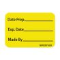 Label Paper Permanent Date Prep. 1" Core 1 7/16"x1 Yellow 666 per Roll