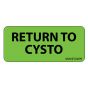 Label Paper Removable Return To Cysto, 1" Core, 2 1/4" x 1", Fl. Green, 420 per Roll