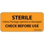 Label Paper Removable Sterile Unless, 1" Core, 2 1/4" x 1", Fl. Orange, 420 per Roll