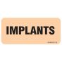 LABEL PAPER REMOVABLE "IMPLANTS" 1" CORE 2 1/4" X 1 FL. ORANGE 420 PER ROLL