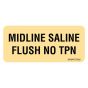 LABEL PAPER REMOVABLE MIDLINE SALINE FLUSH 1" CORE 2 1/4" X 1 FL. ORANGE 420 PER ROLL