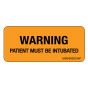 Label Paper Permanent Warning Patient Must, 1" Core, 2 1/4" x 1", Fl. Orange, 420 per Roll