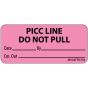 Label Paper Removable PICC Line Do, 1" Core, 2 1/4" x 1", Fl. Pink, 420 per Roll