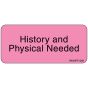 Label Paper Removable History and Physical, 1" Core, 2 1/4" x 1", Fl. Pink, 420 per Roll