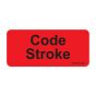 LABEL PAPER PERMANENT, CODE STROKE, 1" CORE, 2 1/4" X 1, FL. RED, 420 PER ROLL