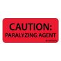 Label Paper Permanent Caution Paralyzing 1" Core 2 1/4"x1 Fl. Red 420 per Roll