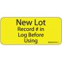 Label Paper Permanent New Lot Record, 1" Core, 2 1/4" x 1", Yellow, 420 per Roll