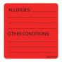 Label Paper Permanent Allergies: Other 1" Core 2 7/16"x2 1/2" Fl. Red 400 per Roll