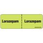 Label Paper Removable Lorazepam:, 1" Core, 2 15/16" x 1", Fl. Chartreuse, 333 per Roll