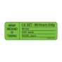 Label Paper Removable IV Tubing 96 Hours, 1" Core, 2 15/16" x 1", Fl. Green, 333 per Roll