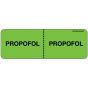 Label Paper Removable Propofol: Propofol, 1" Core, 2 15/16" x 1", Fl. Green, 333 per Roll