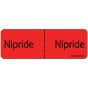 Label Paper Permanent Nipride: Nipride, 1" Core, 2 15/16" x 1", Fl. Red, 333 per Roll