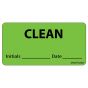 Label Paper Removable Clean Initials Date, 1" Core, 2 15/16" x 1", 1/2", Fl. Green, 333 per Roll