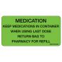 Label Paper Removable Medications Keep, 1" Core, 2 15/16" x 1", 1/2", Fl. Green, 333 per Roll