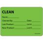 Label Paper Removable Clean Room: Cleaned, 1" Core, 2" 15/16" x 2, Fl. Green, 333 per Roll