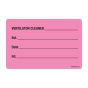 Lab Communication Label (Paper, Removable) Ventilator Cleaned 4"x2 5/8" Fluorescent Pink - 375 per Roll